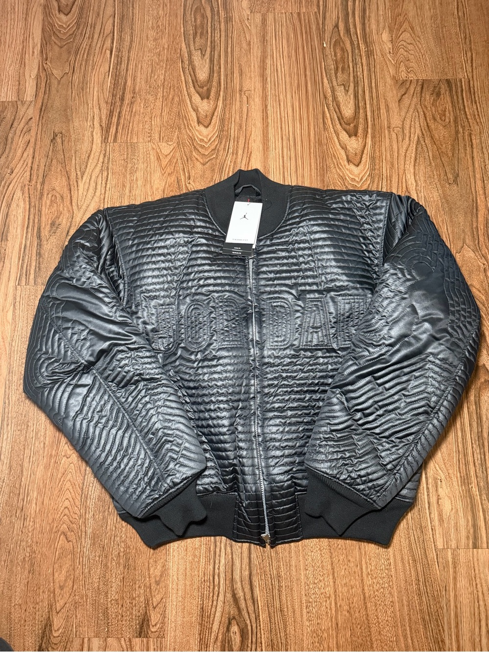Nike Jordan Flight Varsity Full Zip Quilted Black Jacket II5314-010 Men's Size S